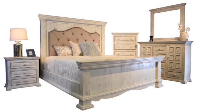 Split Nickel Chalet 4146P+4141+4142+4147 King Bedroom /group King Bed,Dresser/Mirror,Nightstand